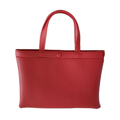 FIRSTXIU Frauen Koreanische Kunstpu Lederhandtasche Mit Doppelter Eleganter Farbe Großer Kapazität Einkaufsbeutel Geldbeutel Minimalistische PU Lederhandtasche Großer Kapazität von FIRSTXIU