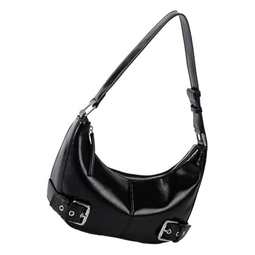 FIRSTXIU Frauen PU Umhängetasche Stilvolle Achselhalterhandtasche Modische Achselhöhlenbeutel Schnallen Dekoration Für Den Täglichen Gebrauch Alltagspendlertasche von FIRSTXIU