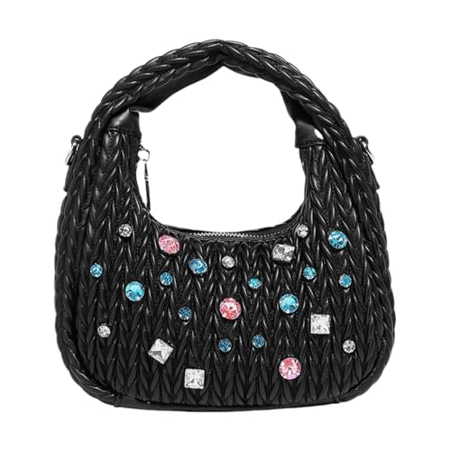 FIRSTXIU Frauen Tasche Falten Crescents Umhängetasche Geldbörse Mode Rassbody Crossbody Trend Shopping PU Leder Handtasche Schulter PU Leder Handtasche Crossbody von FIRSTXIU