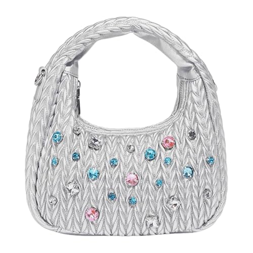 FIRSTXIU Frauen Tasche Falten Crescents Umhängetasche Geldbörse Mode Rassbody Crossbody Trend Shopping PU Leder Handtasche Schulter PU Leder Handtasche Crossbody von FIRSTXIU