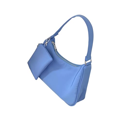 FIRSTXIU Frauen Tasche Feste Farben Umhängetasche Top Nylon Achselhöhle Damen Pendeln Stilvolle Achselmaterial Frauen Mode Achsel Nylon Unterarm Feste Farbe Schulter von FIRSTXIU