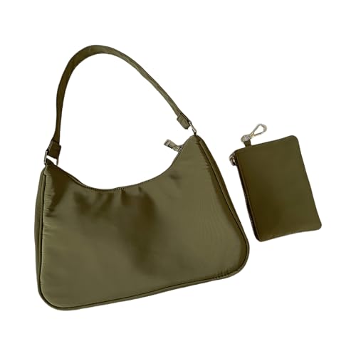 FIRSTXIU Frauen Tasche Feste Farben Umhängetasche Top Nylon Achselhöhle Damen Pendeln Stilvolle Achselmaterial Frauen Mode Achsel Nylon Unterarm Feste Farbe Schulter von FIRSTXIU