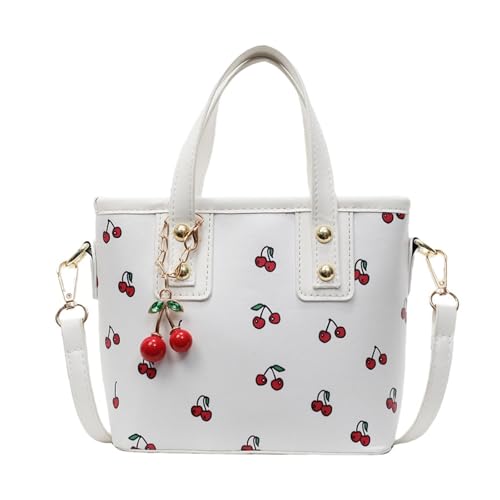 FIRSTXIU Frauen Umhängetasche Ästhetische Crossbody Bag Fruit Boten PU Leder Eimer Stilvolle Handtasche Und Geldbörse Frauen Ästhetische Schulter Kirsch Crossbody Stilvolle Eimer von FIRSTXIU