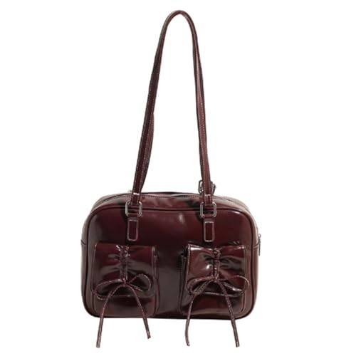 FIRSTXIU Frauen Umhängetasche PU Leder Achselhöhle Schöne Bögen Rucksack Pendelpendel Trendy Crossbod von FIRSTXIU