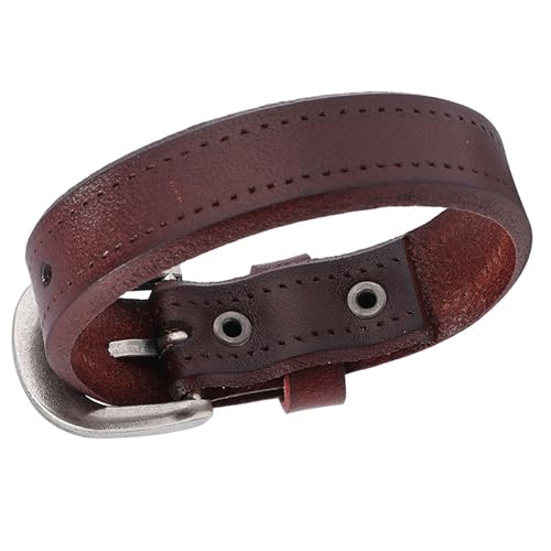 FIRSTXIU Handgefertigtes Perlenarmband Lederarmband Mode Handgelenk Accessoire Stylish Täglich Leder Textur Für Mann Unisex Rocker Manschette von FIRSTXIU