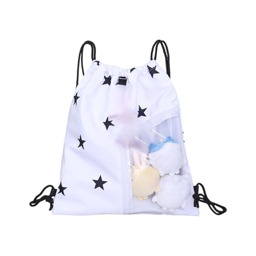FIRSTXIU Itabag Draw String Rucksacks Pin Display Rucksäcke Mit Einsatzschule Anime Cosplay Clear Daypack Reisetasche Transparent Daypack Reisetaschen Reisetaschen von FIRSTXIU