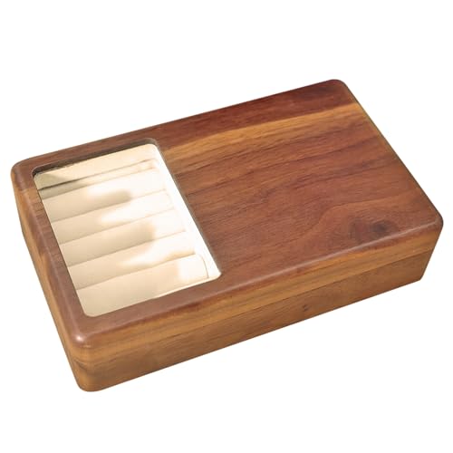 FIRSTXIU Luxuriöser Walnussholz Holzschmuck Keeper Elegant Walnussholzschmuck Koffer Mit Gläser Stilvoller Speicher Organisatoren Moderne Home Decors Ergänzung von FIRSTXIU