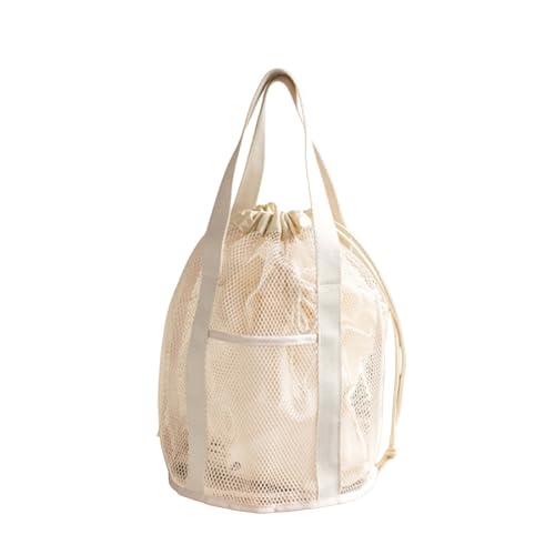 FIRSTXIU Mesh Draw String Bag Faltbares Strandspielzeug Mit 2 Taschen Schwimmbad Mesh Frauen Kosmetische Handtasche Für Reisetockschranklager von FIRSTXIU