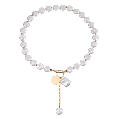 FIRSTXIU Mode Einschicht Halskette Moderne Europäische Imitation Perlen Perlen Halskette Stylish Colarmbone Kette Charm Legierung Pullover Kette von FIRSTXIU