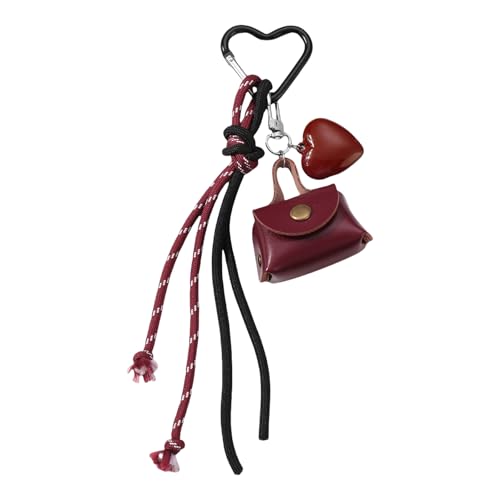 FIRSTXIU Mode Herz Traten Geflochtener Schlüsselbeutel Accessoire Bag Anhänger Für Handtaschen Und Rucksäcke In Süßen Koreanischen Designs Koreanischer Keychain von FIRSTXIU