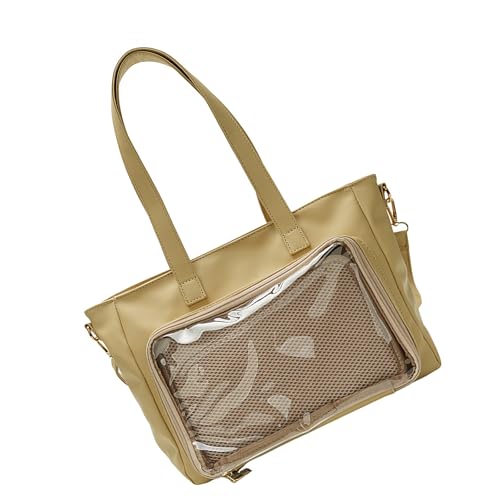 FIRSTXIU Mode Transparente Handtasche Für Mädchen Praktische PU Umhängetasche Mit Großer Kapazität Aufbewahrung Für Alltägliche Essentielle Große Kapazität Handtasche von FIRSTXIU