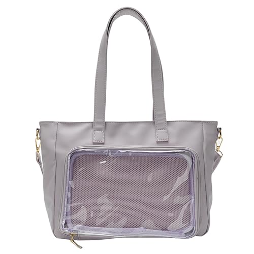 FIRSTXIU Mode Transparente Handtasche Für Mädchen Praktische PU Umhängetasche Mit Großer Kapazität Aufbewahrung Für Alltägliche Essentielle Große Kapazität Handtasche von FIRSTXIU