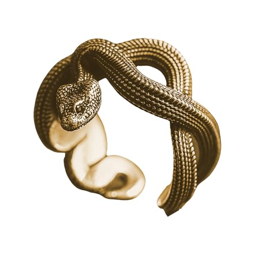 FIRSTXIU Moderne Offene Ringe Einzigartige Schlangenringe Bequeme Tragen Mit Stilvoller Fingerlegierung Textur Geeignet Für Den Täglichen Punkschmuck Geeignet von FIRSTXIU