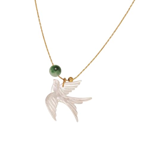 FIRSTXIU Moderne Perlen Anhänger Halskette Leichtmetallharz Colarbone Kette Einstellbar 41-46 Cm Schmuck Geschenk Für Mädchen Party Arbeit Lässig Schwalle Halskette von FIRSTXIU