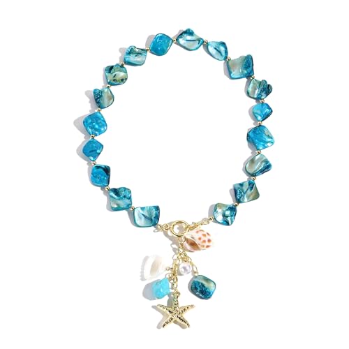FIRSTXIU Natural Unregelmäßige Muscheln Halskette Einzigartige Strandschmuck Tragbare Komfortable Verschleißkette Elegante Accessoire Geschenke Einzigartiger Muschelanhänger von FIRSTXIU
