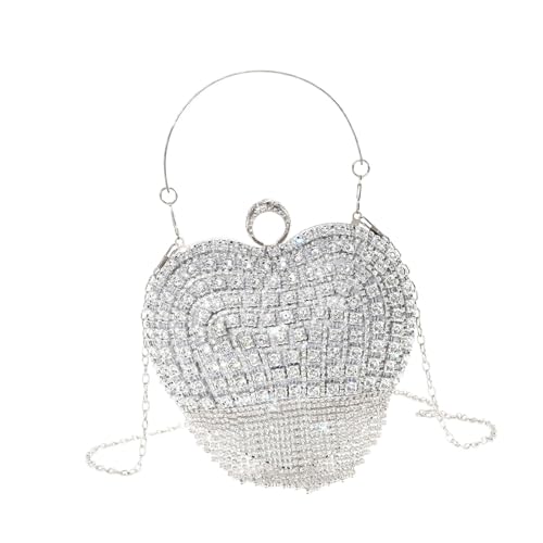 FIRSTXIU Raffinierte Damen Perlen Abendbeutel Mit Quasten Und Strassdetail Umhängetaschen Für Eine Abnehmbare Kette Geldbörse Für Besondere Anlässe von FIRSTXIU