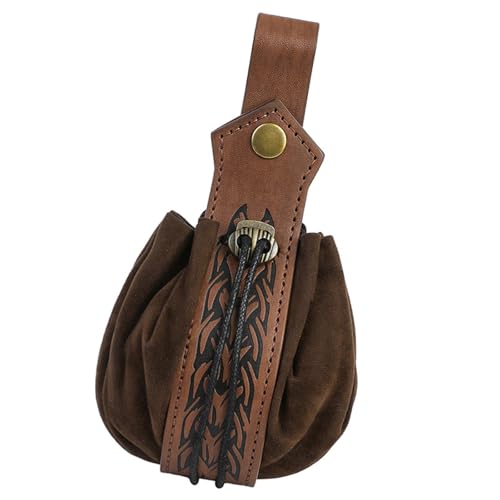 FIRSTXIU Retro Mittelalterliche Kunstledergürtelbeutel Geldbörse Mittelalter Tragbarer Geldbörsenbeutel Larp Renaissances Kostüme Dices Bag von FIRSTXIU
