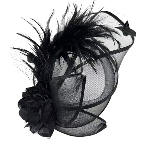 FIRSTXIU Roleplay Flapper Faszinator Party Haar Pin Rennen Kopfstück Für Cocktailpartys Maskerade Französische Flapper Feder Haare Clip von FIRSTXIU