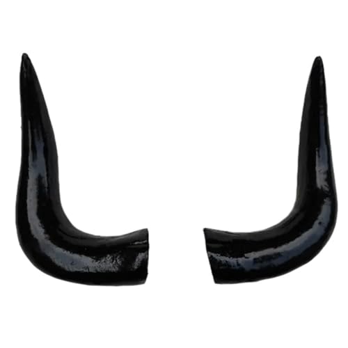 FIRSTXIU Schöne Schwarze Realistische Teufelhornflecken Machen Stirnbänder Kleidungsbeutel Haare Barrettes Haare Nähapparat Dekore Schaf Hörner Schaf Hörner Für Handwerk von FIRSTXIU