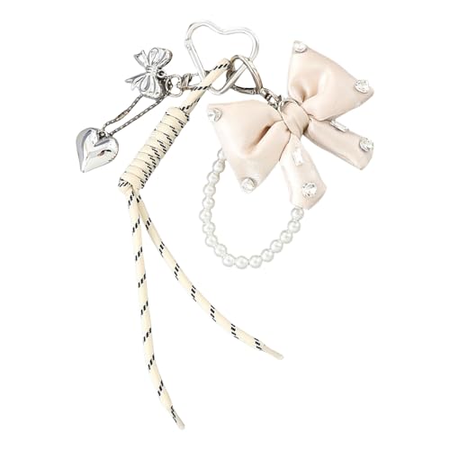 FIRSTXIU Stilvolle Künstliche Perlenbögen Tasche Schmücken Ihre Look Taschen Charme Schlüsselbund Stylish Bag Verzierung Leichter Schmuck von FIRSTXIU
