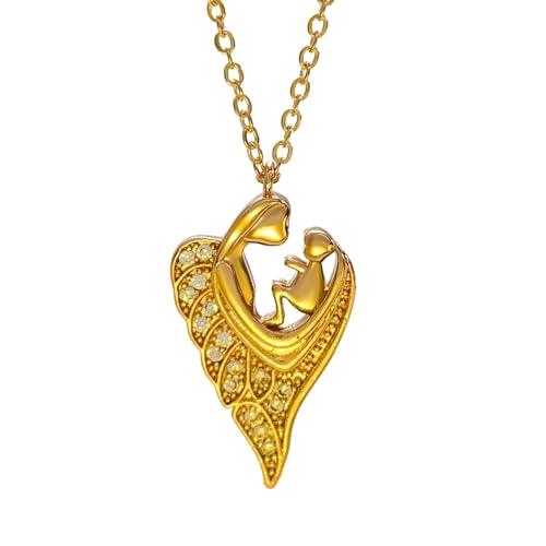 FIRSTXIU Stilvoller Frauenschmuck Lieben Anhänger Halskette Individuelle Mutter Kind Umarmung Liebe Zierziger Neckkettenschmuck Mode Anhänger Für Geschenk von FIRSTXIU