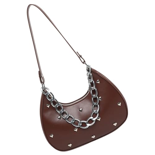 FIRSTXIU Stylish Achselbärke Office Handtasche Mit Nietkern Dekoren Elegante Frauen Umhängetasche Zum Einkaufen Und Dating Anlass Für Alltägliche Pendlertasche von FIRSTXIU
