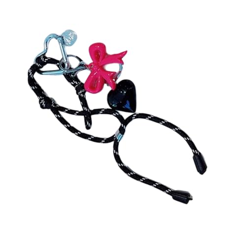 FIRSTXIU Trendy Bows Bag Ornament Schlüsselbeutel Anhänger Mit Geflochtener Schnur Und Herzdetail Charme Für Mode Enthusiasten Koreanischer Stil Keychain von FIRSTXIU