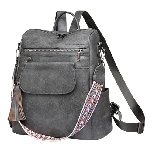 FIRSTXIU Trendy Damen Großer Rucksack Modische Quasten Umhängetasche Mit Großer Kapazitätsschule Für Die Arbeit Und Täglichem Einkauf von FIRSTXIU