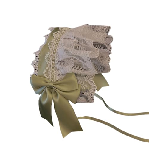 FIRSTXIU Verstellbare Frauen Haarband Gekräuseltes Spitzen Und Bowknot Haarband Kopfstück Bequeme Kopfband Party Kostüm Accessoire Frauen Stirnband von FIRSTXIU