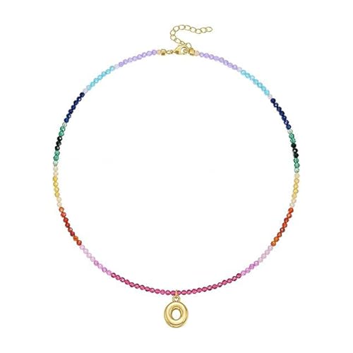 FIRSTXIU Verstellbarer Regenbogen Brudel Brepuld Letter Halskette Mit Farbenfrohen Edelsteinen Perlen 14K Gold Plattiert Strandschmuck Accessoire Frauen Farbenfrohe Strandschmuck FIRSTXIU Verstellbarer Regenbogen Brudel Brepuld Letter Halskette Mit Farbenfrohen Edelsteinen Perlen 14K Gold Plattiert Strandschmuck Accessoire Frauen Farbenfrohe Strandschmuck von FIRSTXIU