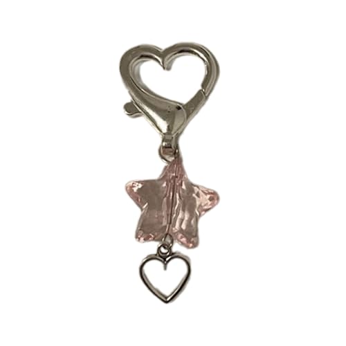 FIRSTXIU Vielseitiger Stern Telefon Charme Einzigartige Blütenschlüsselring Acryl Keychain Phone Zubehör Anhänger Für Geldbeutel Rucksack Einzigartiger Star Keychain von FIRSTXIU