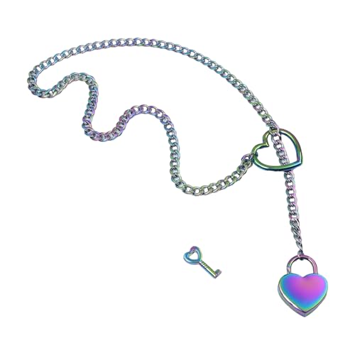 Fashion Lariat Neckchain Doppelte Liebe Herz Anhänger Halskette Für Frauen Männer Slip Chain Choker Für Alltag Und Party Tragen Alltägliche Mode Accessoire von FIRSTXIU