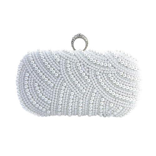 Frauen Elegante Umhängetasche Perlen Abendbeutel Kette Gurt Messenger Abend Handtasche Geldbörse Für Party Prom Frauen Bankett Stilvolle Schulterkette Handtasche Bankett von FIRSTXIU