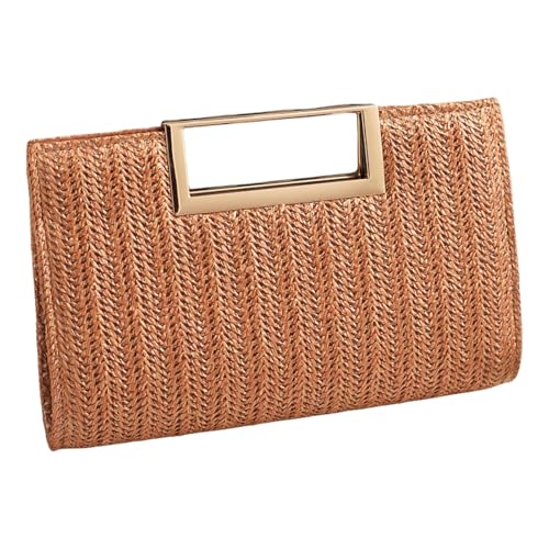 Frauen Eleganter Umhängetasche Strohklumpen Einfacher Abendbeutelkettenschnüre Crossbody Strand Für Party Prom Frauen Bankett Stilvolle Schulterkette Gurt Abend Bankett von FIRSTXIU
