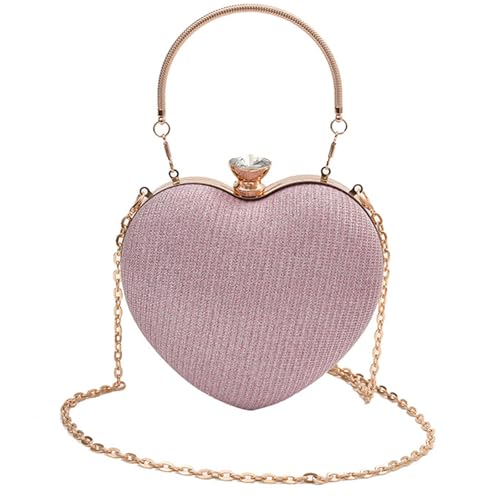 Frauen Herzförmige Umhängetasche Stilvolle Abendbeutel Kette Gurt Abend Clutches Handtasche Für Party Prom Frauen Herzförmige Schulter Stilvolle Kupplung Hochzeits Geldbeutel von FIRSTXIU