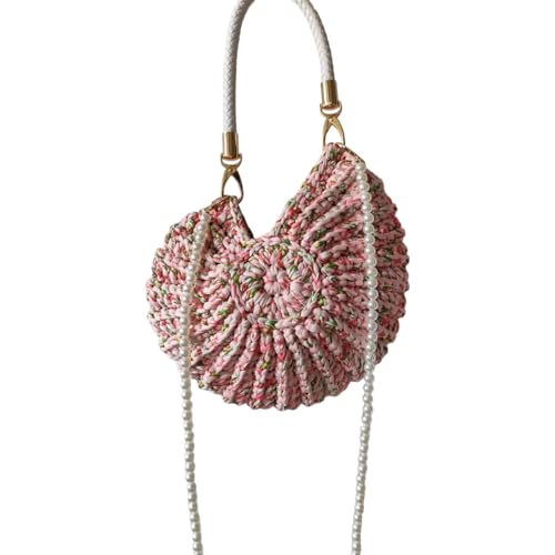 Frauen Mode Süßigkeiten Farb Umhängetasche Faux Pearls Chain Shell Detail Leichter Polyester Für Tägliche Oder Reise Handgewebtes Kunstperlenkettenbeutel Frauen Mode Süßigkeiten Farb Umhängetasche Faux Pearls Chain Shell Detail Leichter Polyester Für Tägliche Oder Reise Handgewebtes Kunstperlenkettenbeutel von FIRSTXIU