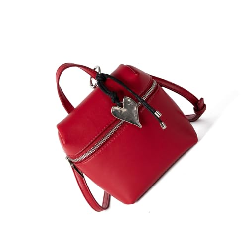 Frauen Umhängetasche Koreanische Stile Crossbody Bag Simple Messenger PU Leder Eimer Stylische Handtasche Und Geldbörse Frauen Eimer Stilvolle Schulter Einfache Kreuzkasse Für Alltägliche Reise von FIRSTXIU