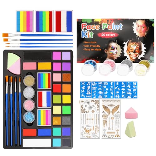 Gesichtsfarben Kits Mit Pinseln Leicht Zu Reinigen Malerei Halloween Geburtstage Make Up Set Für Partys Event Halloween Lackwasserbasis Malerei Für Kinder Erwachsene Partys Gesichtsfarben Kits Mit Pinseln Leicht Zu Reinigen Malerei Halloween Geburtstage Make Up Set Für Partys Event Halloween Lackwasserbasis Malerei Für Kinder Erwachsene Partys von FIRSTXIU