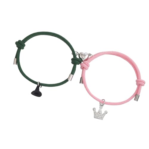 Glasperlenarmbänder Mit Magnetischem Verschluss Für Modische Weibliche Freundschaftsfreundschaft Passende Halskette Paar Accessoire Glasarmband von FIRSTXIU