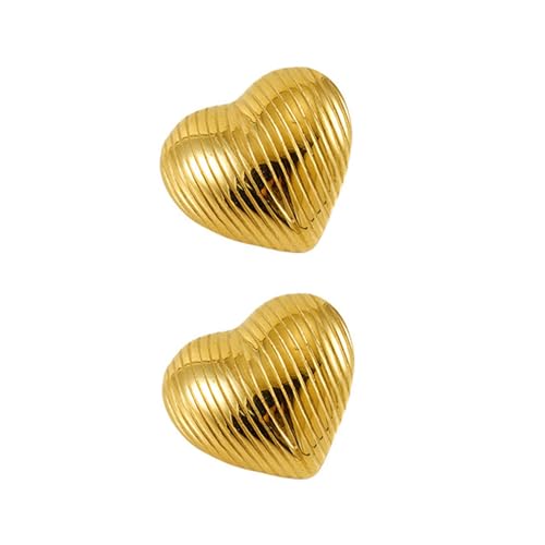 Gold Gestreifte Ohrringe Edelstahlohrohrstifte Geometrisch Gestreiftes Ohrschmuck Geeignet Für Modische Teenager Die Goldene Ohrringe Präsentieren von FIRSTXIU