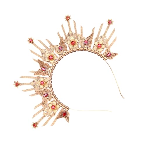 Gotische Handgefertigte Kronen Stirnband Schmetterling Haar Accessoire Handgefertigtes Kronen Stirnband Zierliche Kopfbedeckung Mit Gotischem Touch Haarzubehör von FIRSTXIU