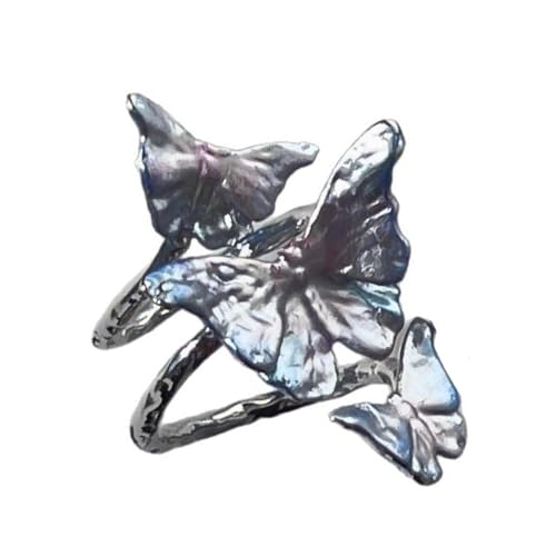 Gradientenfarbe Schmetterling Cocktailringe Verstellbare Designs Legierung Accessoire Verstellbare Fingerringe Fantasy Gradient Schmetterlingsring von FIRSTXIU