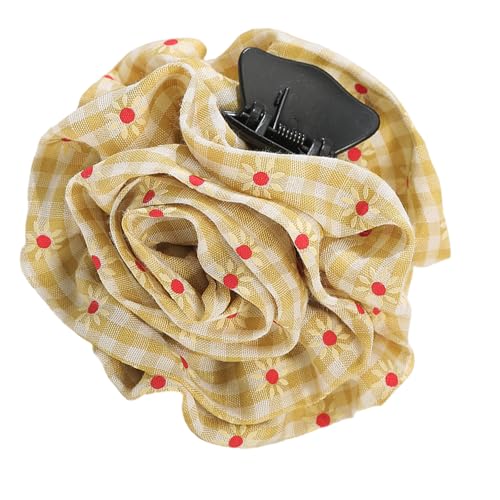 Grüne Plaids Blumenmuster Haarklauen Clip Praktische Kunststoff Haarnadel Sanft Für Haare Geeignet Für Reisen Und Pendeln Von Frauen Floralem Plastikclip Frauen von FIRSTXIU