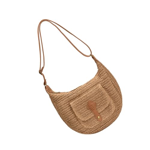 Handgefertigte Umhängetasche Für Frauen Urlaubstasche Gewebt Beach Girls Einfache Crossbody Daily Strow Botenbodus Frauen Schulter Gewebtes Crossbody Daily Strohstrand Für Urlaub von FIRSTXIU