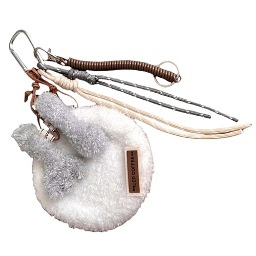 Handgefertigter Schlüsselbund Weiche Plüsch Kuchen Serie Tasche Anhänger Mode Keyring Rucksack Dekoration Für Frauen Und Studenten Dessert Kaffee Keychain von FIRSTXIU