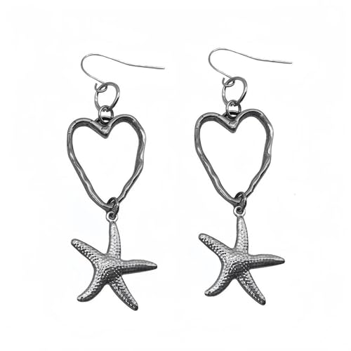 Heart Drop Ohrringe Star Charme Ohrringe Coole Mädchen Accessoires Mode Frauen Ohrschmuck Geeignet Für Party Täglich Retro Mode von FIRSTXIU