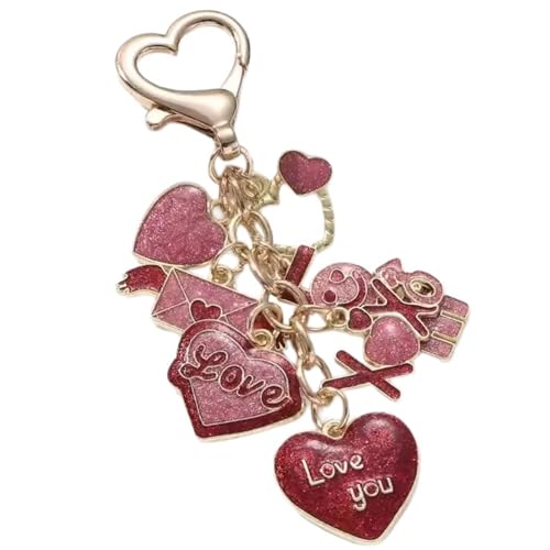 Heart Pailled Schlüsselbund Mit Schmetterling Quasten Für Modische Tasche Charme Accessoire Leicht Und Praktischer Taschenanhänger Metallschlüsselkette von FIRSTXIU