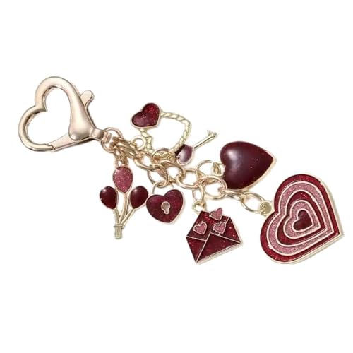 Heart Pailled Schlüsselbund Mit Schmetterling Quasten Für Modische Tasche Charme Accessoire Leicht Und Praktischer Taschenanhänger Metallschlüsselkette von FIRSTXIU