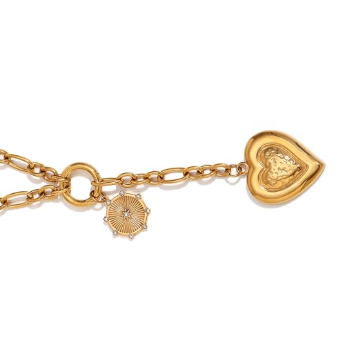 Herzanhänger Halskette Trendy Women Accessoire Edelstahl Texturkette Schmuck Perfekt Für Lässige Und Jede Gelegenheit Wasserdichte Halskette Herzanhänger Halskette Trendy Women Accessoire Edelstahl Texturkette Schmuck Perfekt Für Lässige Und Jede Gelegenheit Wasserdichte Halskette von FIRSTXIU