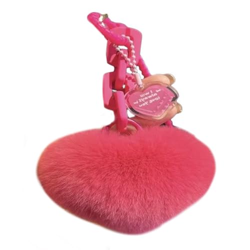 Herzschlüsselkettenauto Schlüsselringhänge Ornamente Plüschautos Schlüsselketten Weiche Beutel Anhänger Schlüsselinhaber Für Beuteldekorationen Herzschlüsselkainer Plüsch Pompons Schlüsselringe von FIRSTXIU